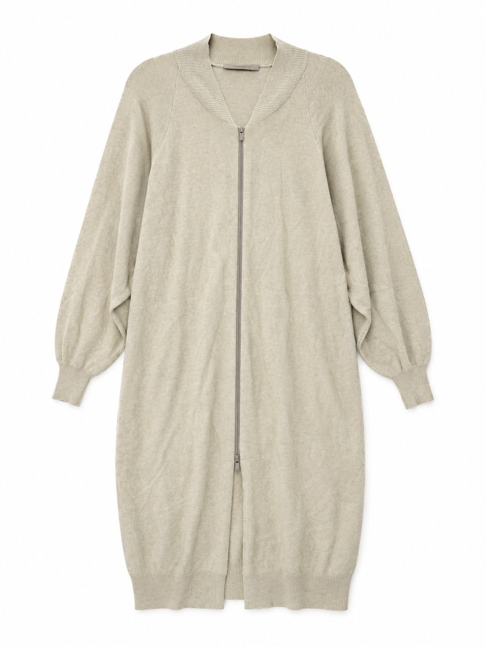 Fear of God ESSENTIALS Zip-Up Long Cardigan Sweater XXS | Oatmeal Beige